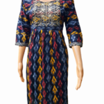 Elegant Golden Work with Sophisticated Prints Kurti (Navy Blue Color)