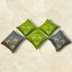 Embroided Pure Cotton Cushion Cover ( Olive Green & Grey)