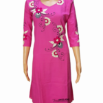Hand Embroided Premium Hand Stitch Pure Cotton Pink Color Kurti