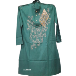 Hand Embroidery Premium Stitch Pure Cotton Dark Green punjabi