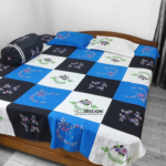 Hand Embroidery Pure Cotton Queen Size Bedsheet With Two Pillow Cover And One Side Pillow Cover