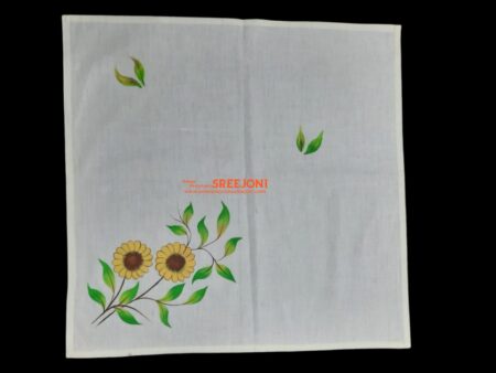 Hand Painted Pure Cotton Febric Work White Color Cotton Rumal For Girls And Boys