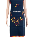 Hand Embroidery Pure Cotton Black Color Apron For Chef