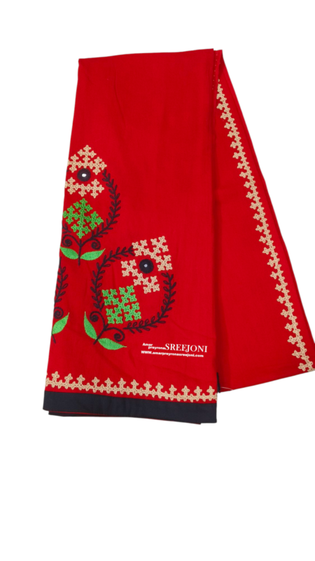 Hand Embroidery Pure Cotton Beautiful Work Red Color Dupatta for Woman And Girls