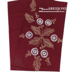 A Beautiful Hand Embroiderd Pure Cotton maroon Color Unstitch Kurti Piece 2.5 Miter Cloth