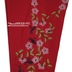 Hand Embroided Pure Cotton cherry Red Color Kurti Piece (2.5 miter)