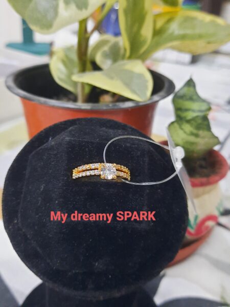 Adjustable AD gold plated ring for women and girls