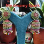 Traditional Ethnic Studded Gold plated big jhumka for girls alloy jhumka earring set