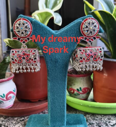multiple colours artificial stone and beads unique design jhumka use for girls and womens