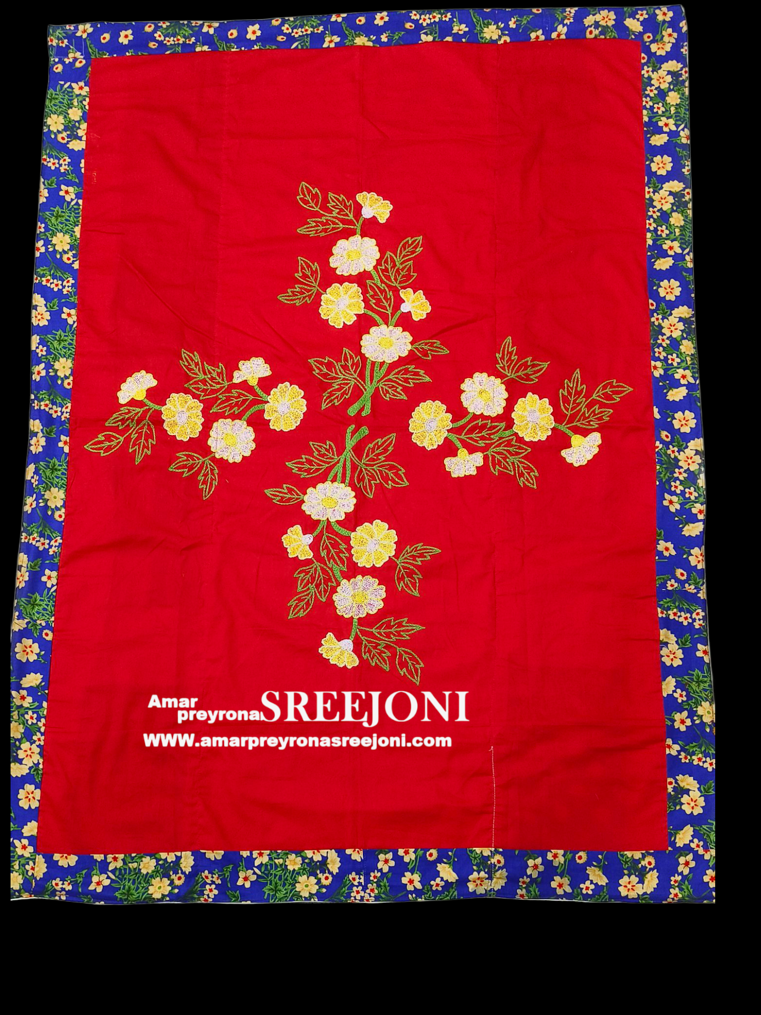 Premium collection Hand Embroided Pure Cotton Both side usable red color baby kantha