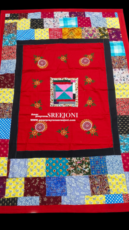 Hand Embroided Pure Cotton Multicolor Long Both Side Usable Kantha