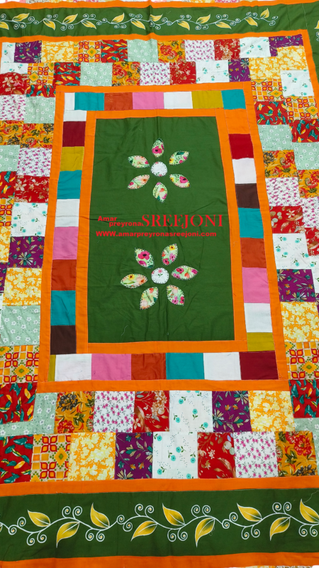 Multicolored Pure Cotton Long Hand Made Fabric Work And Hand Embroidery Kantha